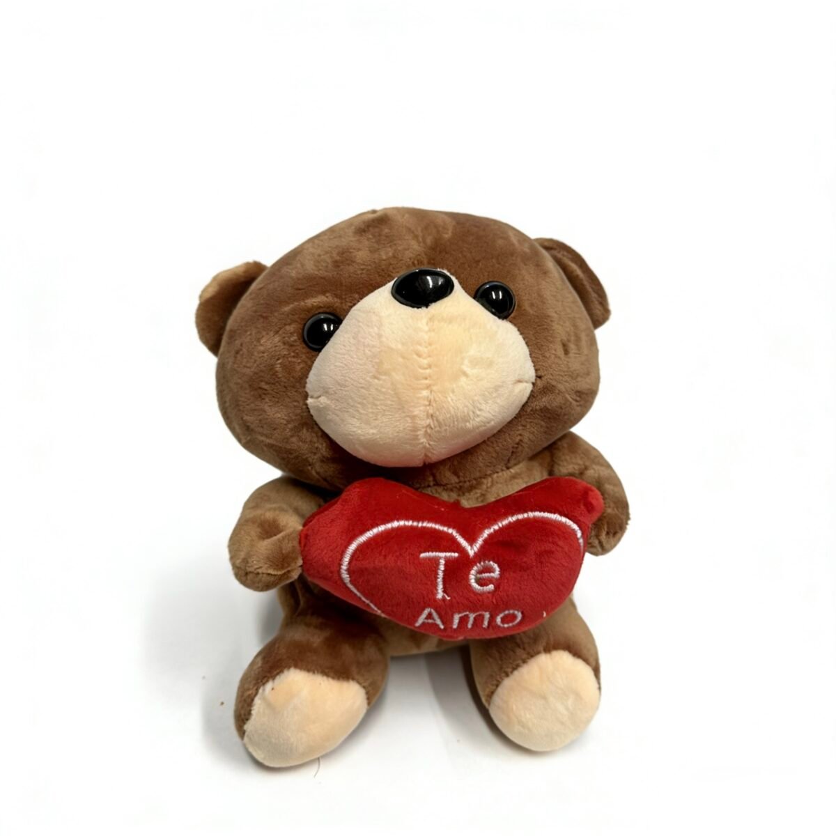 QL-1309 Oso de Peluche Café con Corazón "Te Amo" - Regalo Romántico Premium 20cm