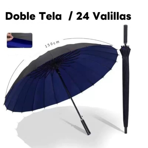 30inch Paraguas Grande Con Doble Tela y 24 Valillas