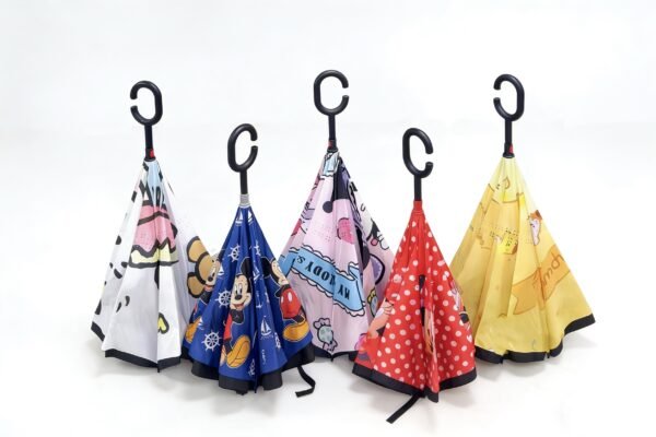 23inch Paraguas invertido sublimado de varios personajes con Doble Tela