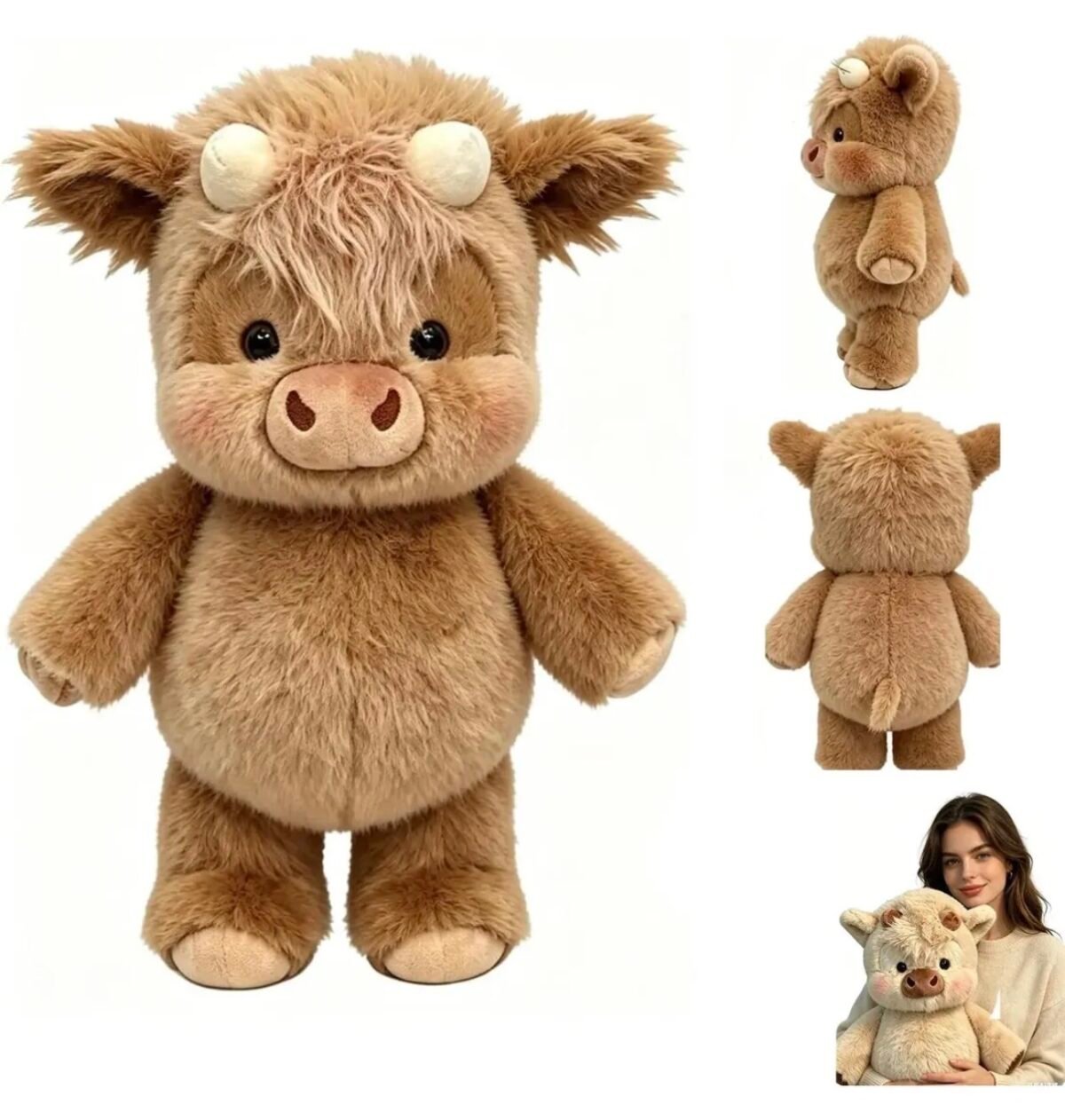 Vaca Corriendo marrón Peluche Sin Relleno 45cm